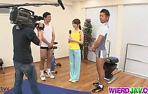 Skinny babe fucking her gym trainer