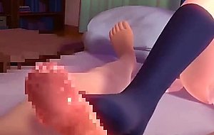 3D Hentai Small Teen Footjob and Creampie!