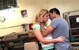 Big stacked blondie gets fucked by a hunky stud at work