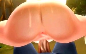 3D Big Titted Teen Gets Too Much Cum!