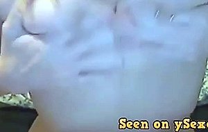 Horny blonde pigtail masturbating