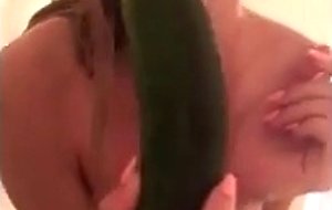 Sammi with another large zucchini in her pussy