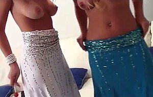 Gorgeous blondes strip and play