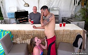 Harley jade sucking cock and her grandpa does not notice it