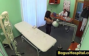 Eurobabe fucked and jizzed on tits by doctor