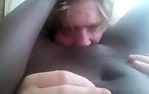 Licking her black pussy on webcam