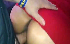 Girl in red dress fucks and creampie