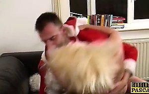 British cunt choked and fucked by rough santa