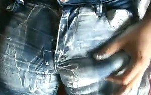 Men in tight jeans and shorts lycra spandex shiny