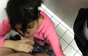 Girlfriend does anal in the restroom