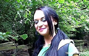 White slut fucking in the woods with black