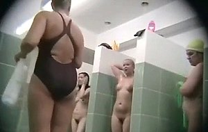 Group showering mothers on spy cam