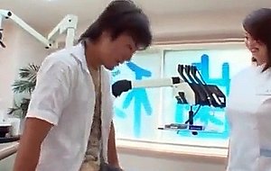 Japanese chesty nurse seducing the doctor at work