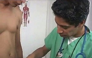 Doctor gives a handjob with gloves on