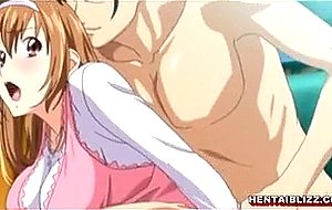 Cute hentai maid with bigboobs ass poked from behind