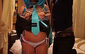 Miku cosplayer bondage