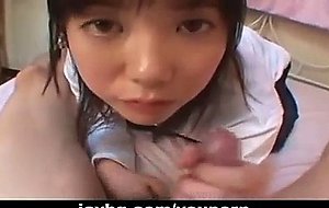 Japanese teen gives a perfect bj and swallow