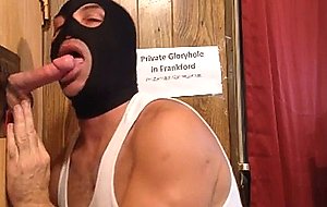 Big white cock at my gloryhole w mask and face mp