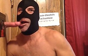 Big white cock at my gloryhole w mask and face mp