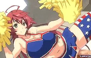 Hentai cheerleader rides intense cock