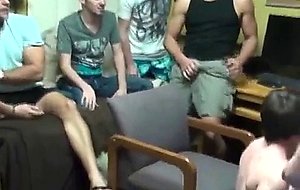 College boy with two dicks in mouth