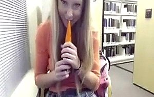 Hot blonde girl playing in public l