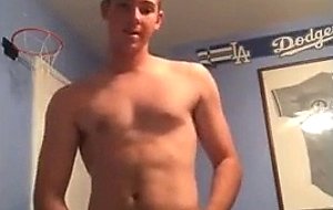 Hot sexy teen boy strips to show horny nakedness  