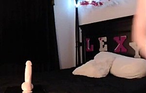 Cute amateur teen plays with vibrator on webcam