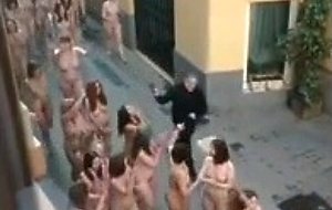 Spencer tunick's mass nudity event in valencia  