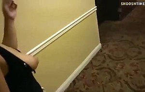 Wild escort started up in the hotel hallway