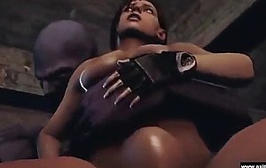 Fucked by zombie with huge cock  