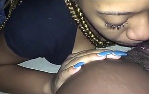 Ebony babe expert at clitoral stimulation  