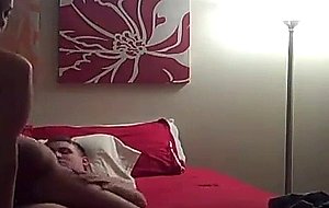 Horny couple fucking on the bed
