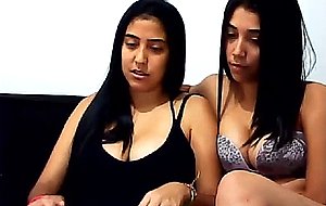 Sister with bracelet seduces big sis on cam  