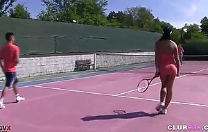 Two teens banged on a tennis court 
