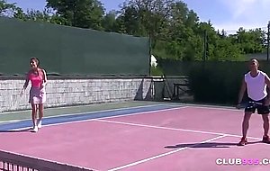 Two teens banged on a tennis court  