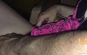 Playing with girlfriend at porno theater in public  