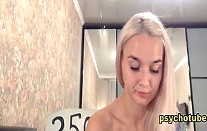 Skinny Blonde Engaged To Naughty Erotic Performance Live