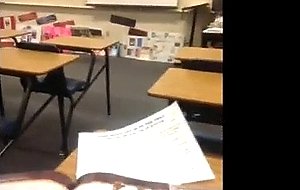 Straight guy masturbating in classroom