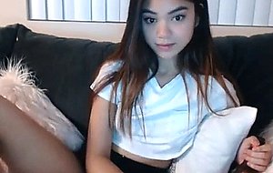 Hot asian girl drinking beer shows boobs on cam   