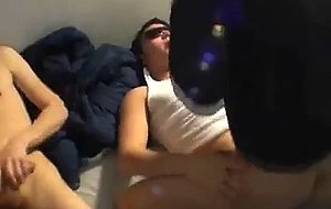 Gay college boys fucking in a group at dorm room party