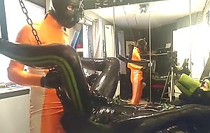 Rubber pup getting fucked  