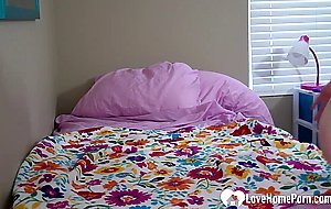 Sexy girl filmed while masturbating on bed