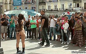 Spanish babe fucked in public sex shop