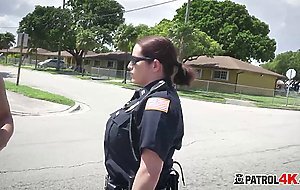 Blonde big titted officer loves sucking deep with so wet