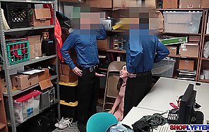 One Female Thief is to Two Hunky Officers with Horny Dicks