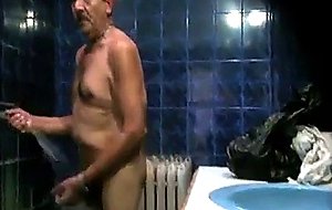 Hot daddie in sauna  