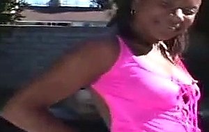 Horny ebony gets drilled and gets jizzed on mouth