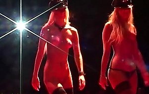 Extreme lesbian porno on public stage  