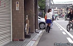 Hot asian babes peeing in public  